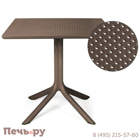 Стол пластиковый обеденный Gardeck Nardi Clip 80, табак фото 3