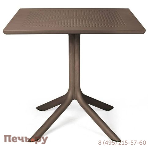 Стол пластиковый обеденный Gardeck Nardi Clip 80, табак фото