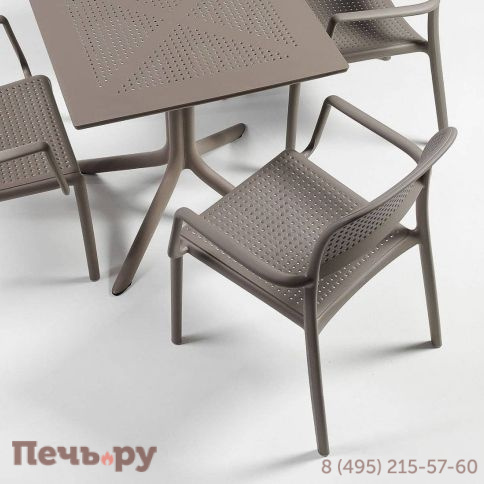 Стол пластиковый обеденный Gardeck Nardi Clip 80, тортора фото 10