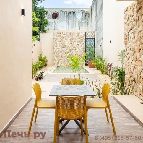 Стол пластиковый обеденный Gardeck Nardi Clip 80, тортора фото 2