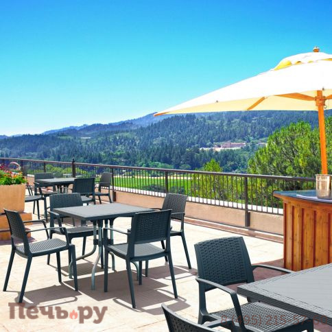 Стол пластиковый плетеный Siesta Contract Forza Rattan 80 фото 6