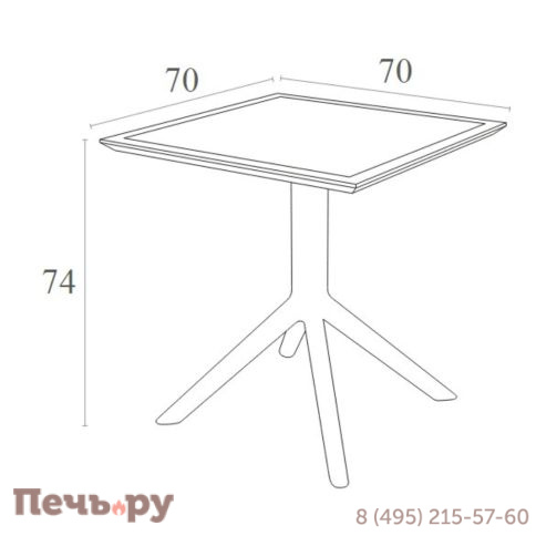 Стол пластиковый Siesta Contract Sky Table 70 234/108-7011 фото 12
