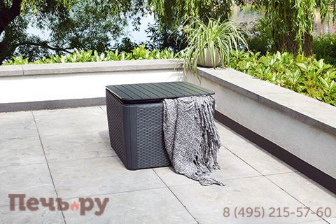 Стол-сундук Лузон Плюс (Luzon Plus Flat Wicker), графит фото 10