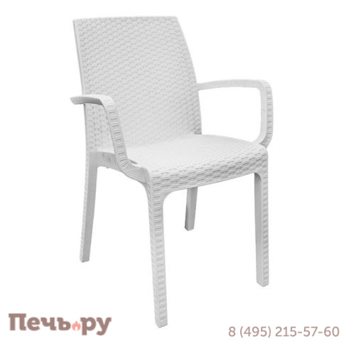 Стул Gardeck B:rattan INDIANA с подлокотниками, белый фото