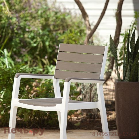 Стул Gardeck c подлокотниками Гармония (Harmony armchair) белый-капучино фото 2