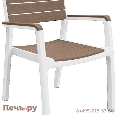 Стул Gardeck c подлокотниками Гармония (Harmony armchair) белый-капучино фото
