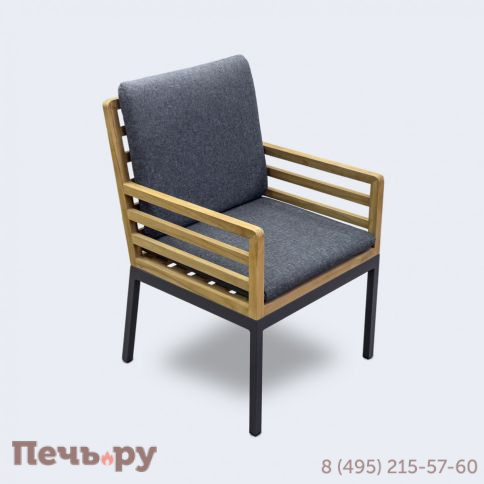 Стул Ideal Patio EGMONT каркас карбон - натуральный тик фото