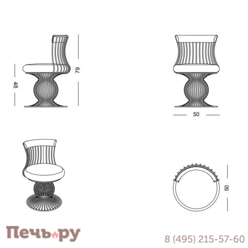 Стул металлический с подушкой DFN Sirio фото 5