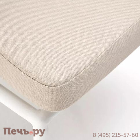 Стул плетеный из роупа 4SiS Диего, каркас из стали белый муар, роуп бежевый круглый, ткань бежевая 15052 фото 9