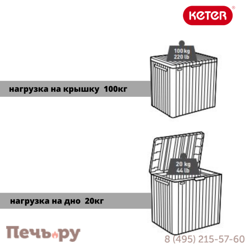 Сундук Keter Сити (CITY BOX 113 L) 113л, коричневый фото 5