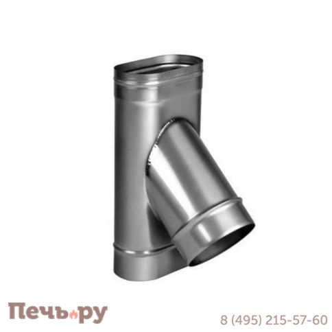 Тройник Вулкан VOR 45° 120x240 с патрубком D 180, 200 (AISI 321 0.5мм) фото