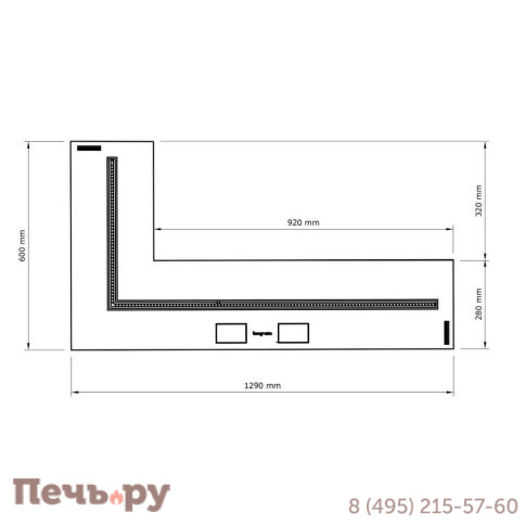 Угловой автоматический биокамин Biograte SmartFire L 1300 corner фото 8