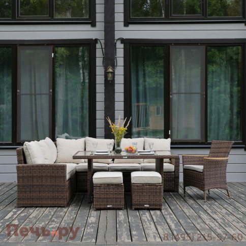 Угловой комплект Royal Family Zorro Wood коричневого цвета фото