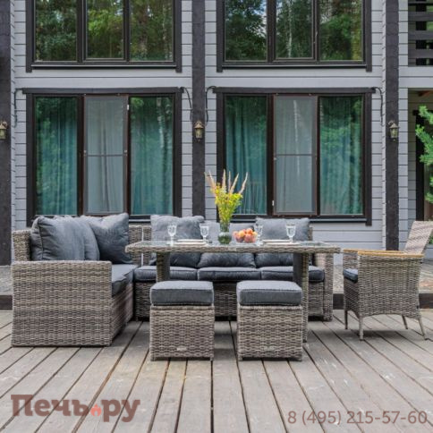 Угловой комплект Royal Family Zorro Wood серого цвета фото 2