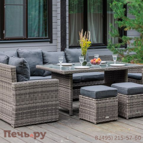 Угловой комплект Royal Family Zorro Wood серого цвета фото 3