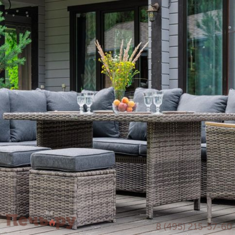 Угловой комплект Royal Family Zorro Wood серого цвета фото 4