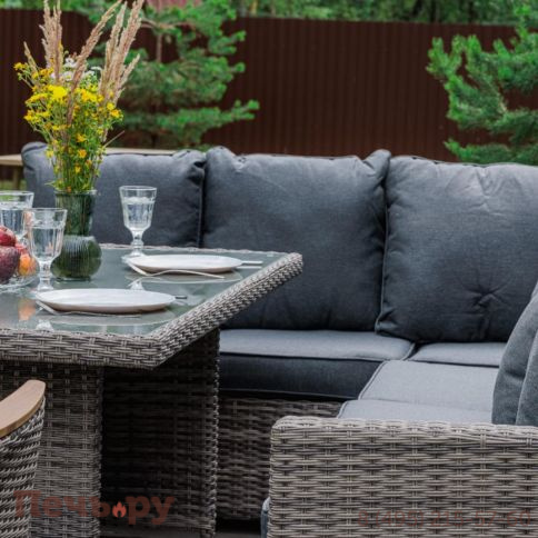 Угловой комплект Royal Family Zorro Wood серого цвета фото 7