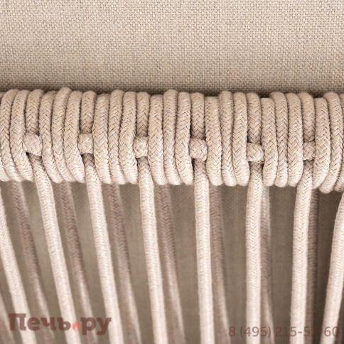 Угловой модуль плетеный из роупа 4SiS Канны основание дуб, роуп бежевый круглый, ткань бежевая 052 фото 7