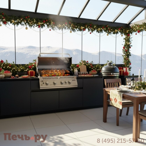 Уличная гриль кухня Астов по индивидуальному проекту фото