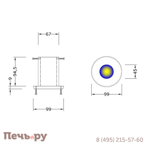 Встраиваемый потолочный светильник Licht-2000 Rondo (береза, без LED лампы), черный фото 2