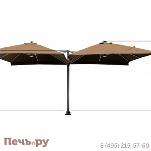 Зонт четверной Gardeck трехместные Тулуза 3*3м, цвет песочный фото 2