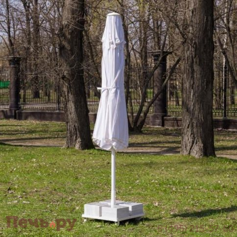 Зонт Royal Family Mistral 300 круглый с воланом (база в комплекте) белый фото 3