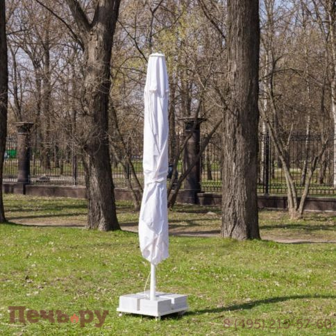 Зонт Royal Family Mistral 300 квадратный с воланом (база в комплекте) белый фото 3