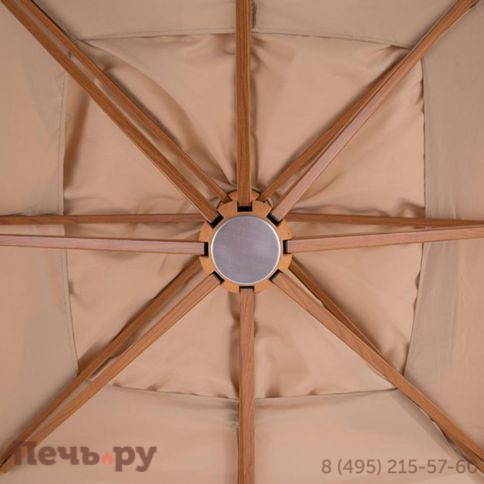 Зонт уличный 4SiS Корсика 3х3м на боковой алюминиевой опоре, цвет под дерево фото 10