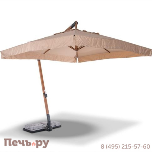 Зонт уличный 4SiS Корсика 3х3м на боковой алюминиевой опоре, цвет под дерево фото