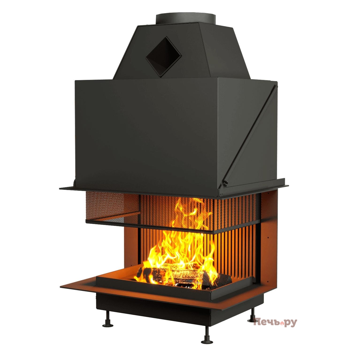 Каминная топка Астов с сеткой О3С 75/50 видео Каминная топка Астов с сеткой О3С 75/50 видео