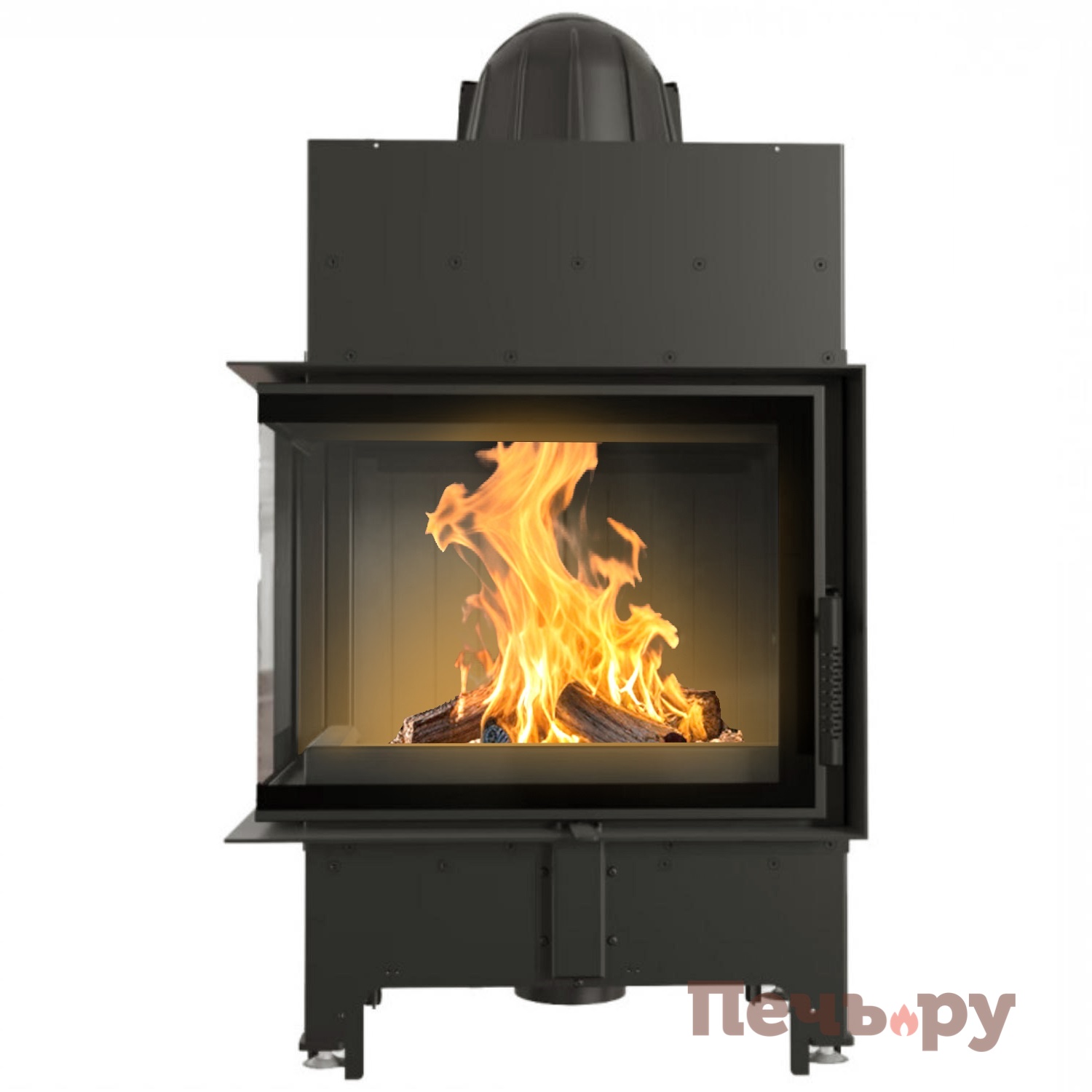 Каминная топка Kratki Pro Floki L/P/BS черная футеровка, с доводчиком видео