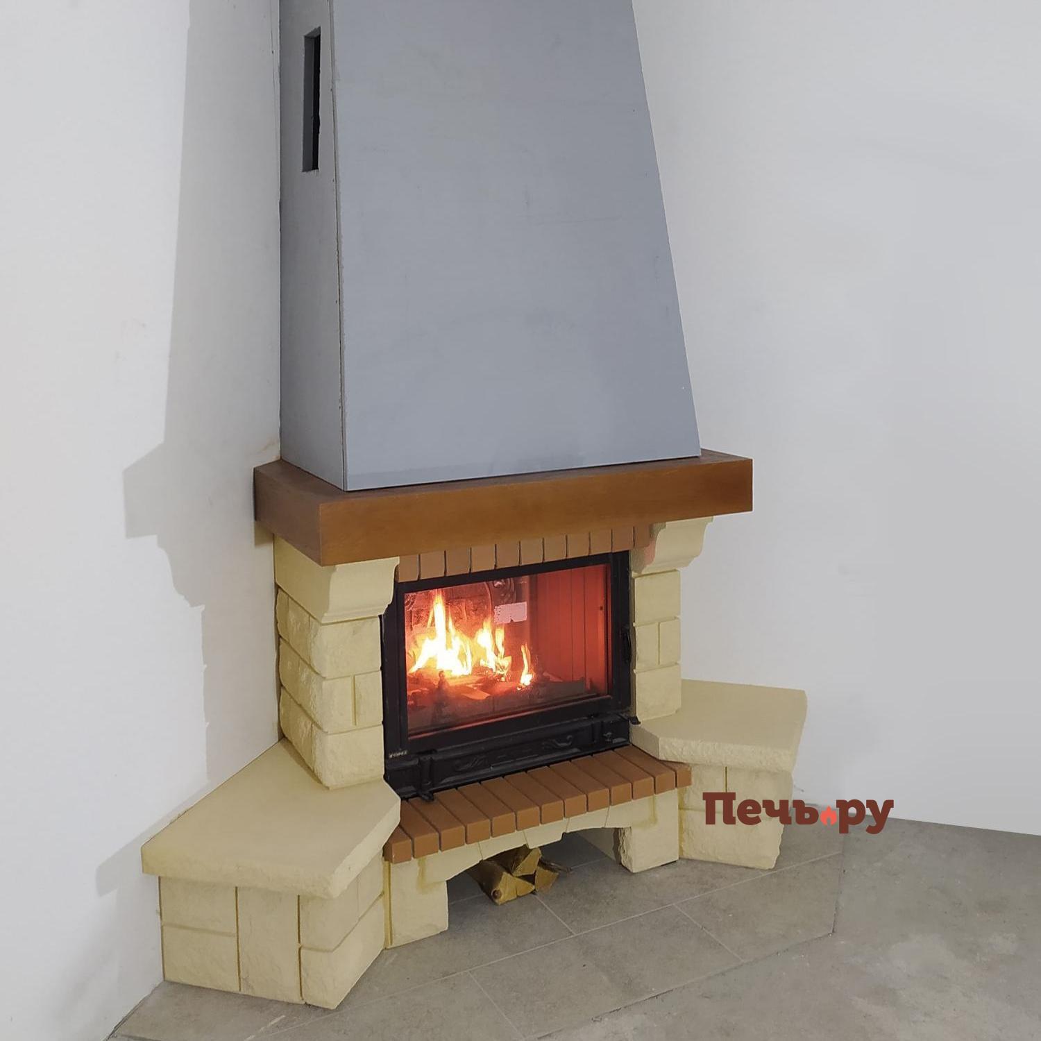 Каминная облицовка Supra Russia Beaurivage SR с деревянной балкой видео Каминная облицовка Supra Russia Beaurivage SR с деревянной балкой видео