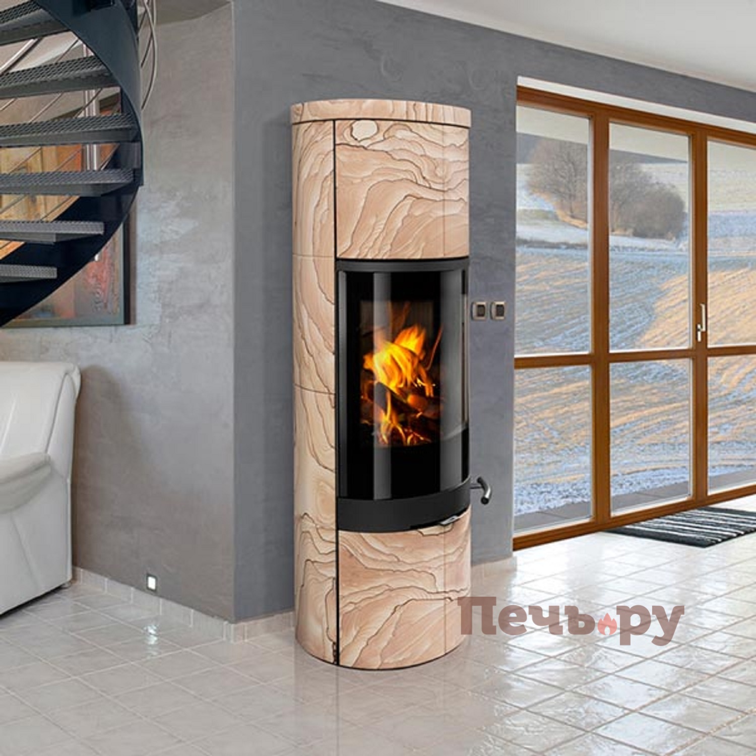 Печь камин Romotop Soria Akum песчаник видео Печь камин Romotop Soria Akum песчаник видео