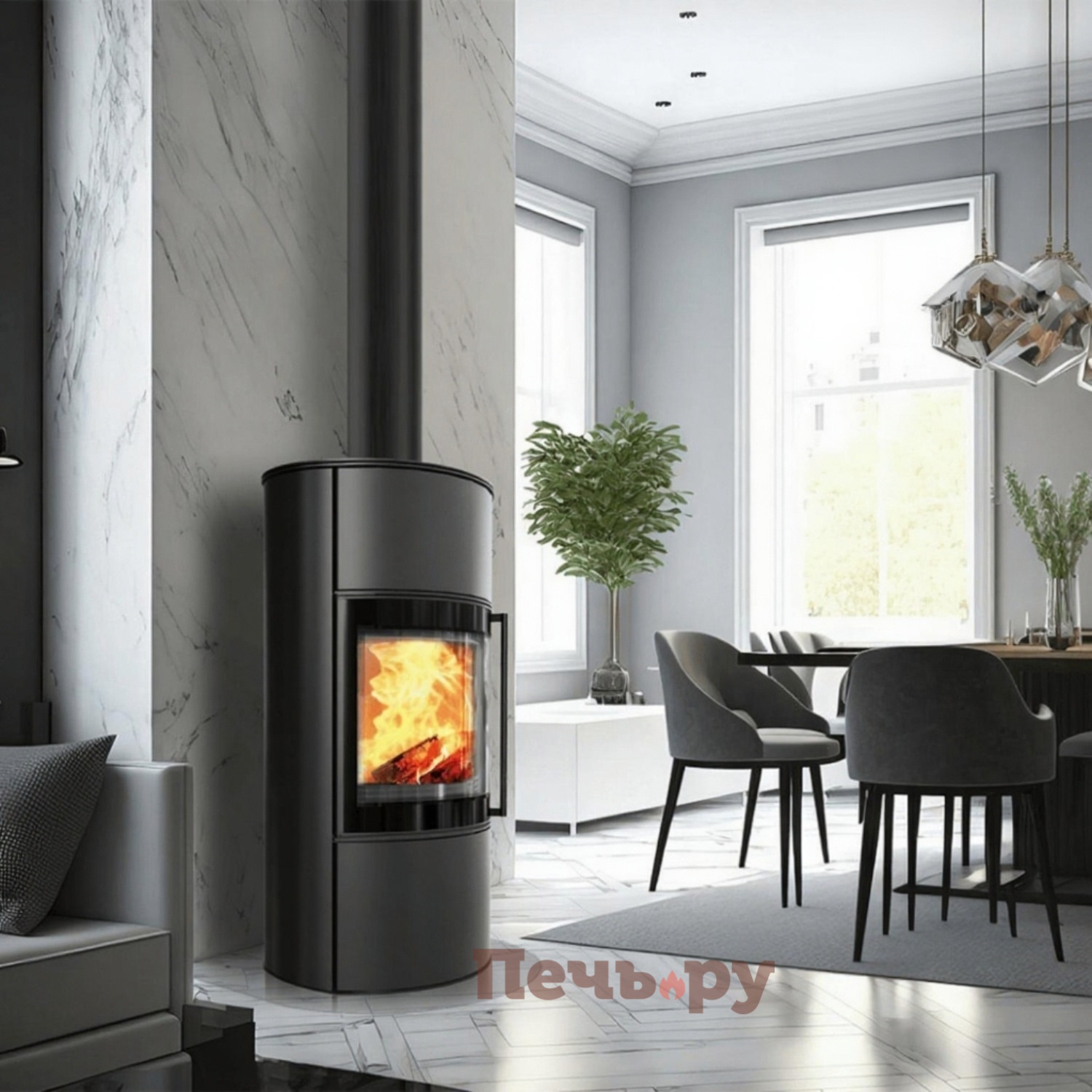 Печь камин Kratki Pro Bjorn/W видео Печь камин Kratki Pro Bjorn/W видео