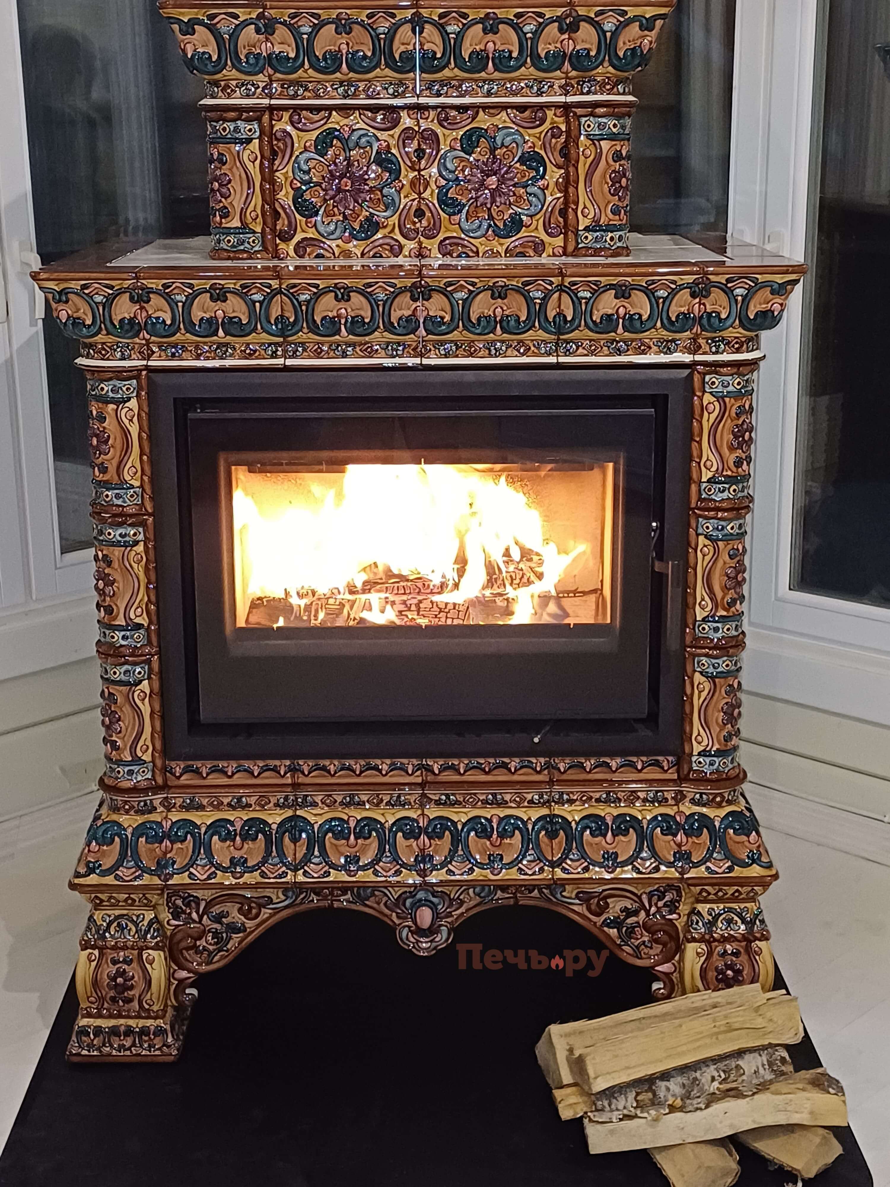 Готовый камин КимрПечь Кострома пристенный-двухъярусный видео Готовый камин КимрПечь Кострома пристенный-двухъярусный видео