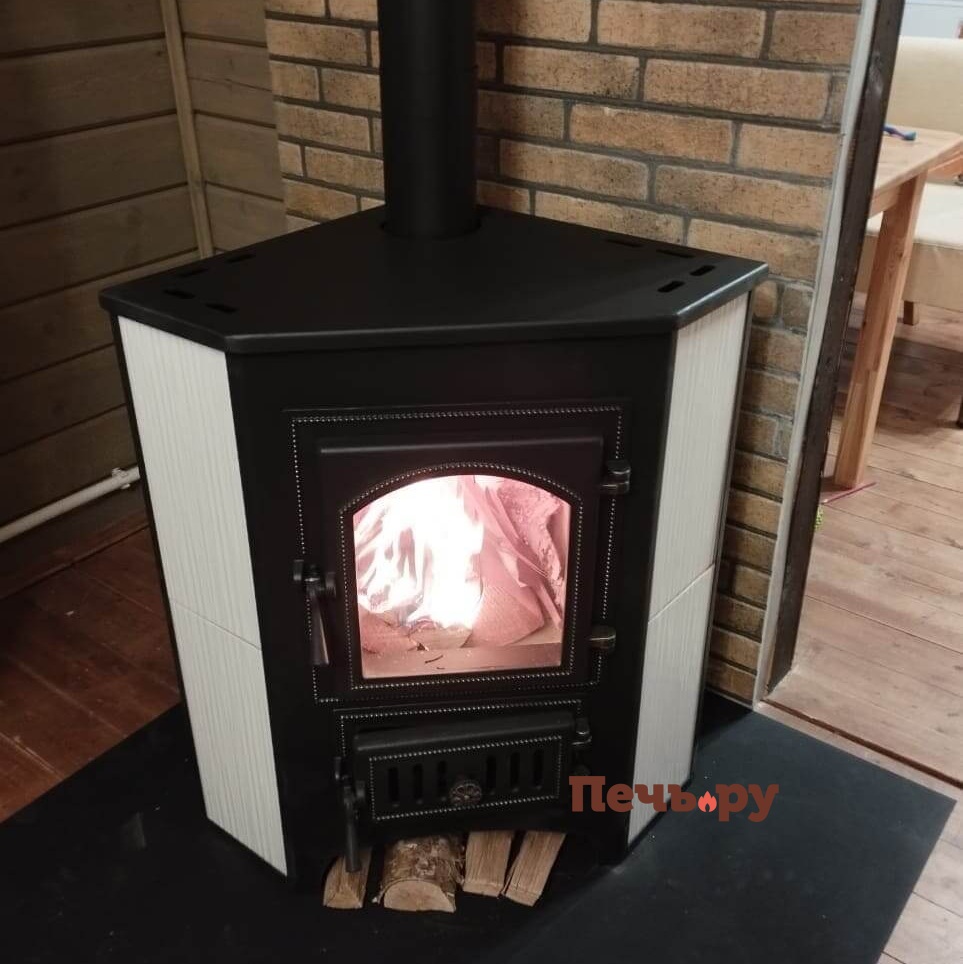 Печь-камин Везувий ПК-01 (220) угловой с конфоркой видео