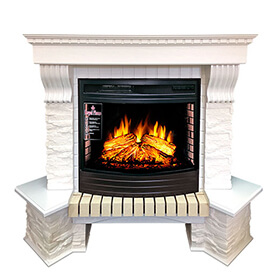 Портал Royal Flame Pierre Luxe угловой сланец белый под очаг Dioramic 25 FX изображение Портал Royal Flame Pierre Luxe угловой сланец белый под очаг Dioramic 25 FX фото