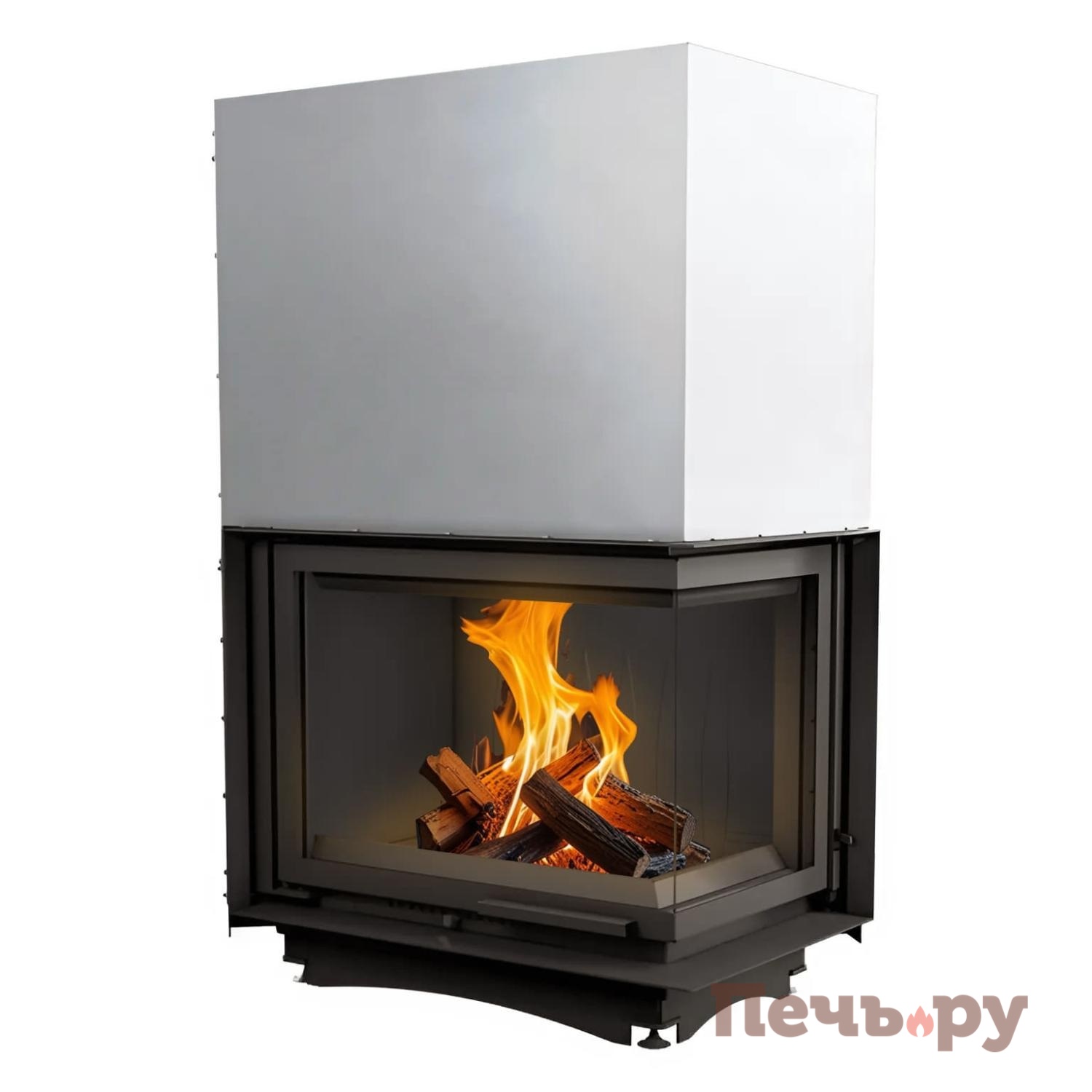 Каминная топка Kratki Amelia/P/BS/G (угловое стекло справа, гильотина) видео