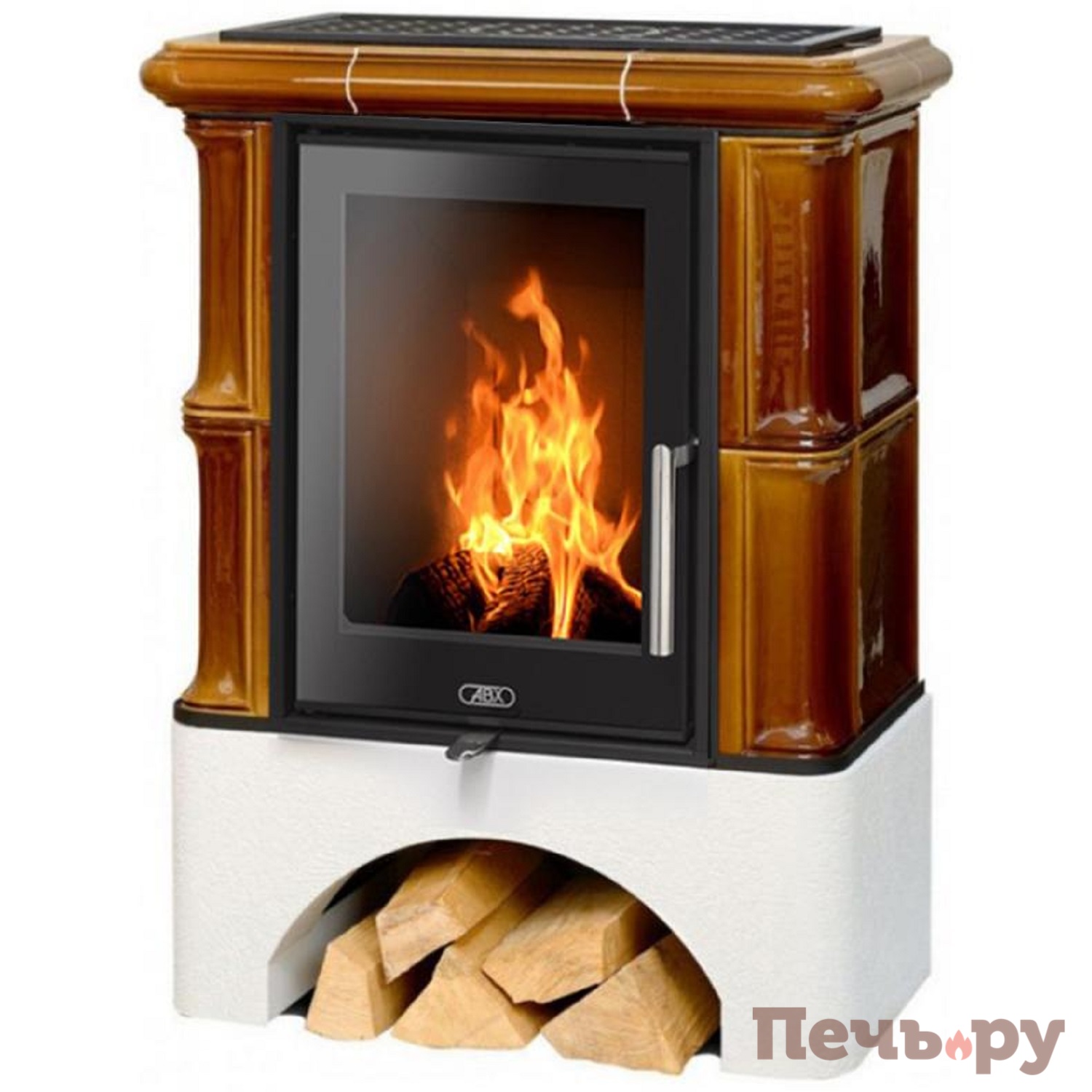 Печь камин ABX Bavaria EXclusive, прямой цоколь - вставка Orion видео