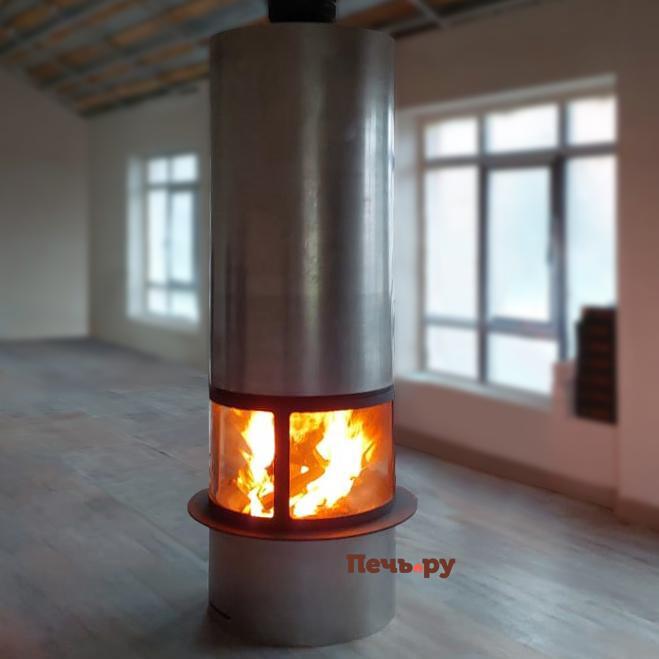 Дровяной камин Traforart Diamante (Диамант) со стеклом, нерж.сталь видео Дровяной камин Traforart Diamante (Диамант) со стеклом, нерж.сталь видео