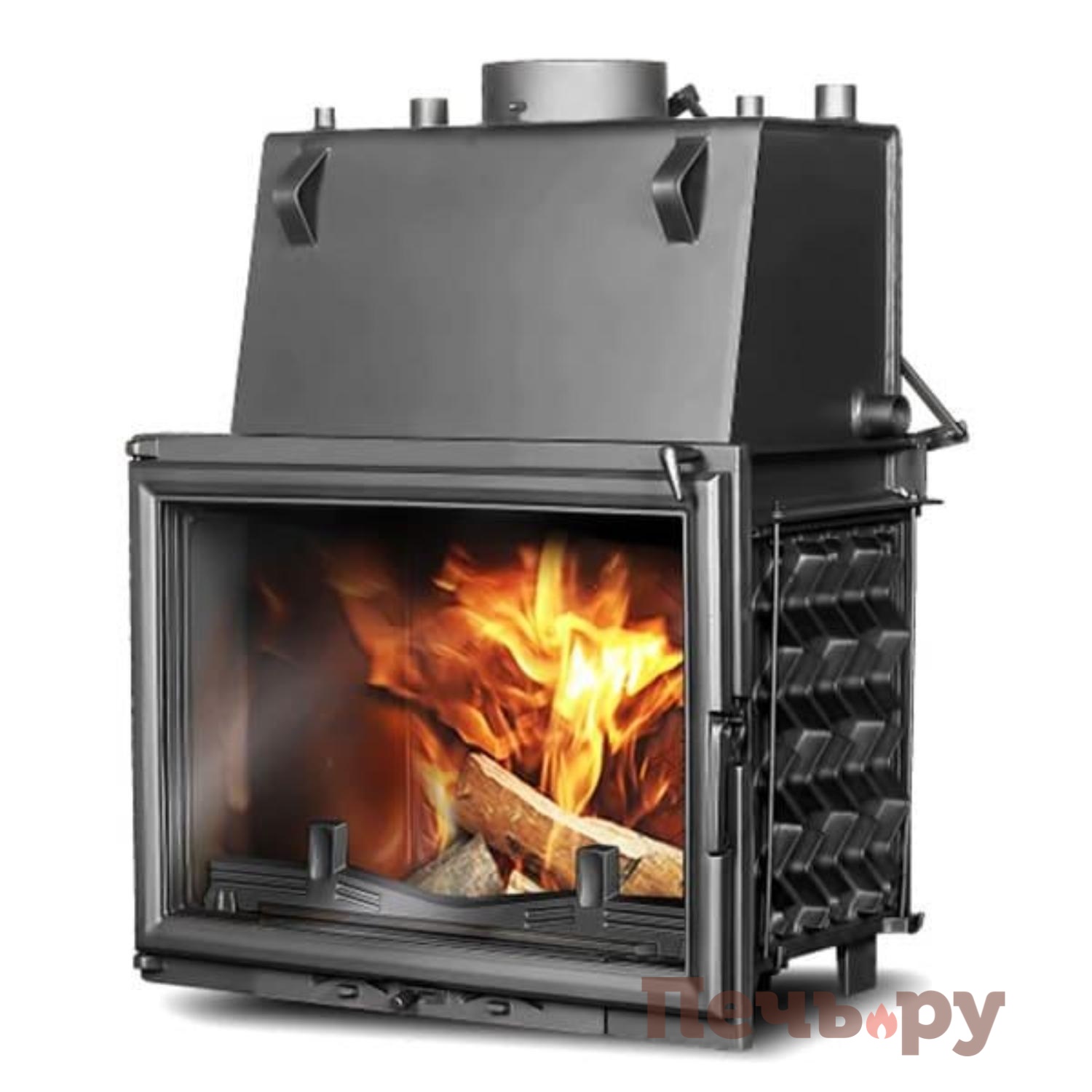 Каминная чугунная топка Kaw-Met W11 CO с водным контуром видео