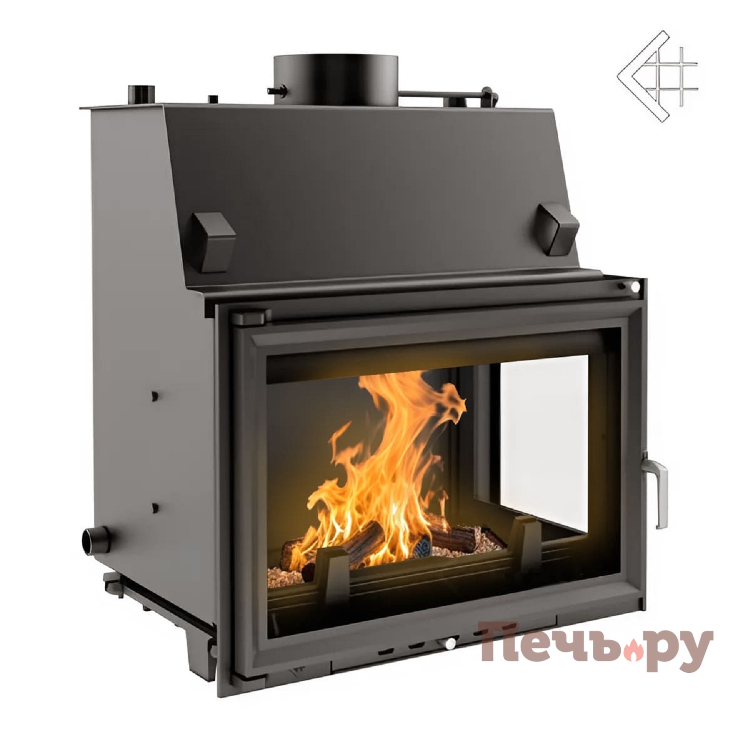 Каминная топка Kratki Oliwia/PW/BP/22/W (стекло справа) видео