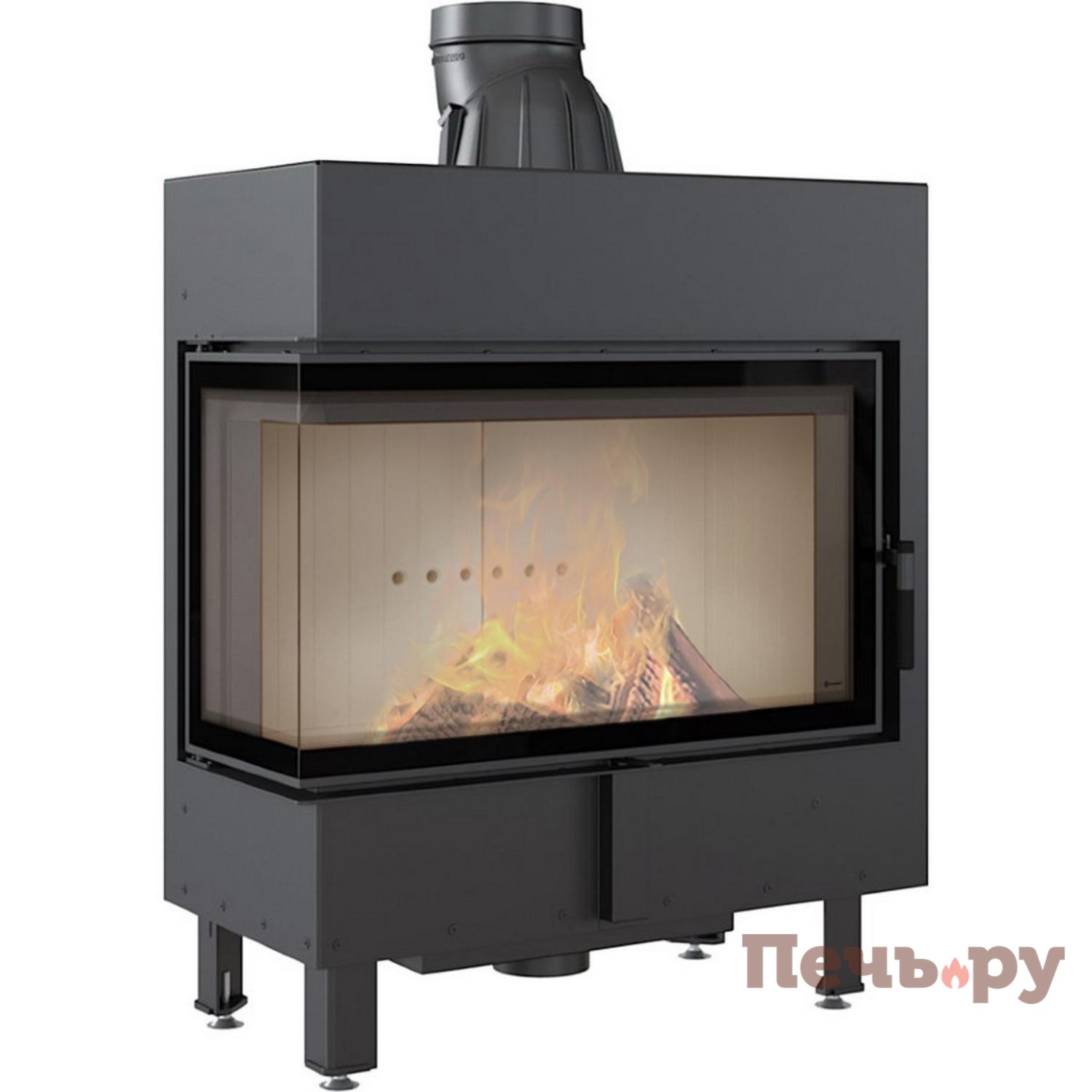 Каминная топка Kratki Pro Lucy/12/L/BS, стекло слева видео Каминная топка Kratki Pro Lucy/12/L/BS, стекло слева видео