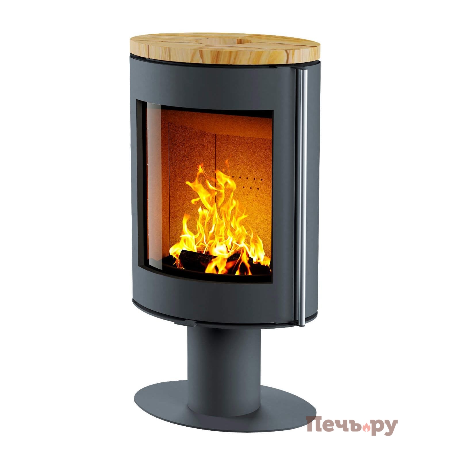 Печь камин Астов Oval (Овал), крышка из камня видео