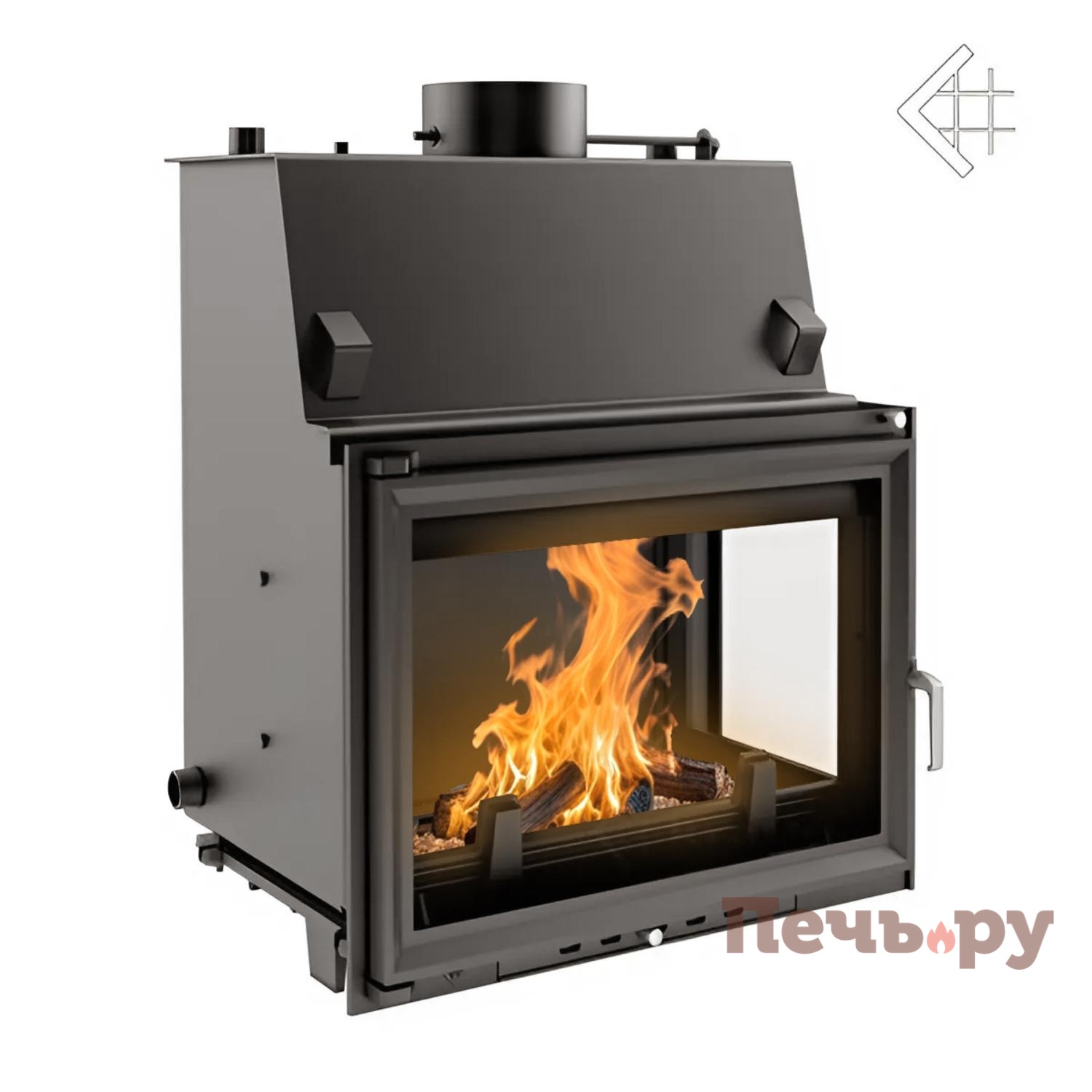 Каминная топка Kratki Zuzia/PW/BP/19/W (стекло справа) видео