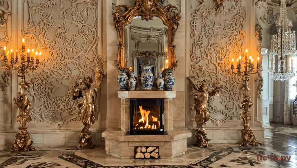 Барокко Gen4 камин находится в шикарном бальном зале украшен скульптурами в стиле бароко со сложным 33778298 (1).jpg
