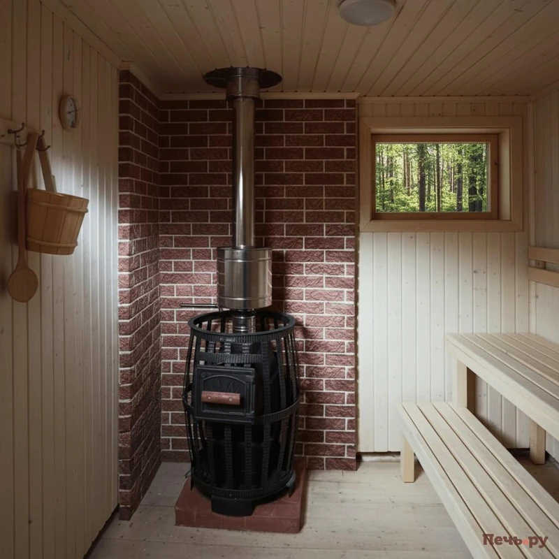 Везувий Легенда установка печи в бане