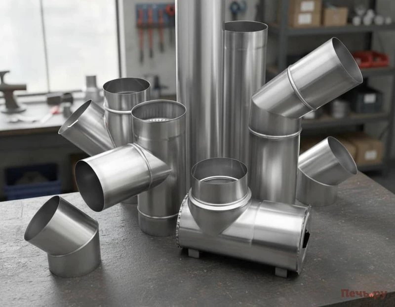 Элементы дымохода из нержавеющей стали Элементы дымохода из нержавеющей стали
