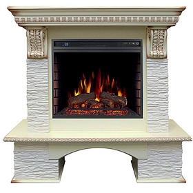 Портал Royal Flame Pierre Luxe сланец мелкий белый под очаг Vision 23 LED FX изображение Портал Royal Flame Pierre Luxe сланец мелкий белый под очаг Vision 23 LED FX фото